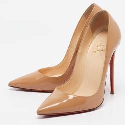 Christian Louboutin Beige Patent Leather So Kate Pumps Size 38