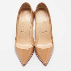 Christian Louboutin Beige Patent Leather So Kate Pumps Size 38