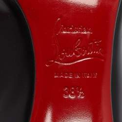 مملوكة مسبقًا Christian Louboutin Black Leather Peep Toe Pumps Size 38.5