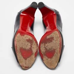 مملوكة مسبقًا Christian Louboutin Black Leather Peep Toe Pumps Size 38.5