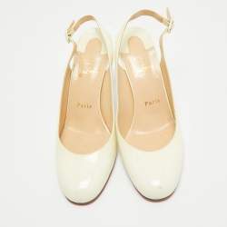 Christian Louboutin Cream Patent Leather Pumps 37