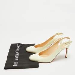 Christian Louboutin Cream Patent Leather Pumps 37