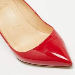 Christian Louboutin Red Patent Leather Pigalle Pumps Size 35.5