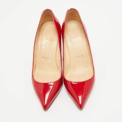 Christian Louboutin Red Patent Leather Pigalle Pumps Size 35.5