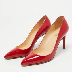 Christian Louboutin Red Patent Leather Pigalle Pumps Size 35.5