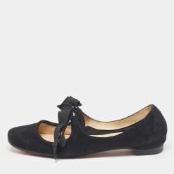 Christian Louboutin Black Leather La Massine Ballet Flats Size 42 Christian Louboutin TLC