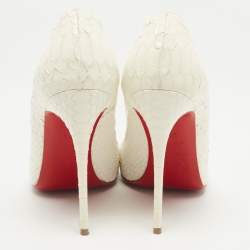 Christian Louboutin Off White Python So Kate Pumps Size 36.5