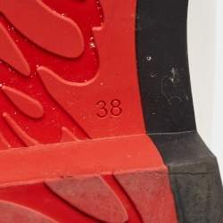 Pre Owned Christian Louboutin White Patent Leather Montezu Ankle Length Boots Size 38