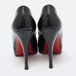 Christian Louboutin Black Patent Leather Lady Peep Toe Pumps 34.5
