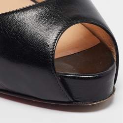 Christian Louboutin Black Leather No Prive Slingback Sandals Size 38