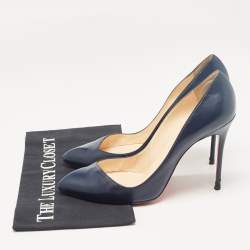 Christian Louboutin Navy Blue Leather Corneille Pumps Size 40.5