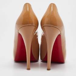 Christian Louboutin Beige Patent Leather Very Prive Pumps Size 39.5