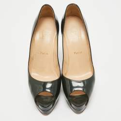 Christian Louboutin Dark Green Patent Leather Altadama Pumps Size 40