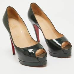 Christian Louboutin Dark Green Patent Leather Altadama Pumps Size 40