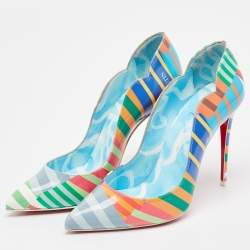 مملوكة مسبقًا Christian Louboutin Multicolor Printed Patent Leather Hot Chick Pumps Size 36