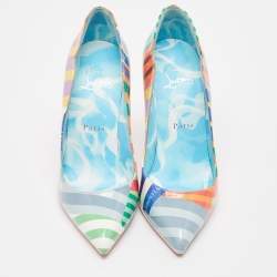 مملوكة مسبقًا Christian Louboutin Multicolor Printed Patent Leather Hot Chick Pumps Size 36