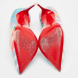 مملوكة مسبقًا Christian Louboutin Multicolor Printed Patent Leather Hot Chick Pumps Size 36