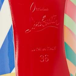 مملوكة مسبقًا Christian Louboutin Multicolor Printed Patent Leather Hot Chick Pumps Size 36