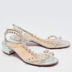 Christian Louboutin Transparent PVC Faridaravie Ankle Strap Sandals Size 37.5