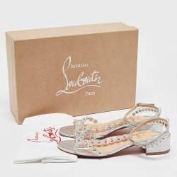 Christian Louboutin Transparent PVC Faridaravie Ankle Strap Sandals Size 37.5