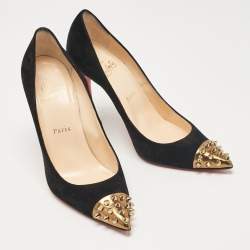 Christian Louboutin Black Suede Geo Pumps Size 38