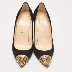 Christian Louboutin Black Suede Geo Pumps Size 38