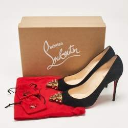 Christian Louboutin Black Suede Geo Pumps Size 38