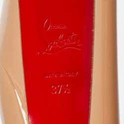 مملوكة مسبقًا Christian Louboutin Beige Patent Leather Platform Pumps 37.5