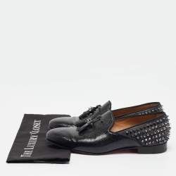 Christian Louboutin Black Leather Tassilo Loafers Size 41.5