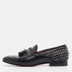 Christian Louboutin Black Leather Tassilo Loafers Size 41.5