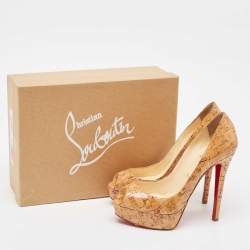 Christian Louboutin Beige Cork Lucido Banane Pumps Size 37.5