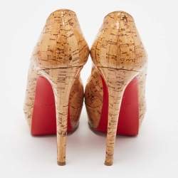 Christian Louboutin Beige Cork Lucido Banane Pumps Size 37.5