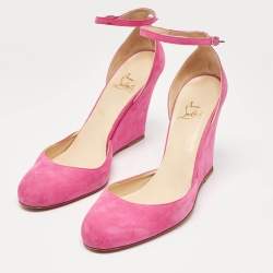 Christian Louboutin Pink Suede Rocaille Pumps Size 41