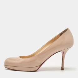 Christian Louboutin Beige Patent New Simple Pumps Size 39