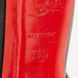 Pre Owned Christian Louboutin Black Leather Daffodile Platform Pumps Size 38.5