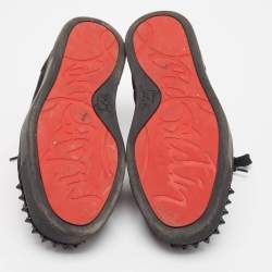 Pre Owned Christian Louboutin Black Suede Louis Junior Spikes Sneakers Size 36