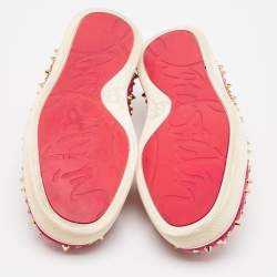 Christian Louboutin Pink Suede Boat Spike Slip On Sneakers Size 36