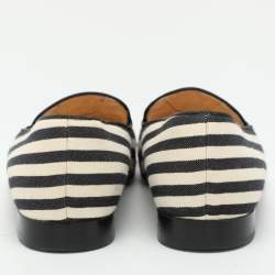 Christian Louboutin Multicolor Patent Leather And Canvas Havanana Spiked Smoking Slippers Size 38
