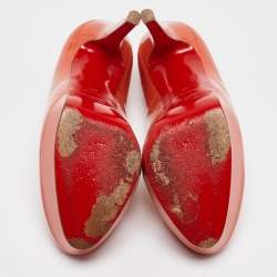Christian Louboutin Orange Patent New Simple Platform Pumps 37