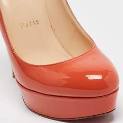 Christian Louboutin Orange Patent New Simple Platform Pumps 37