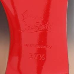 Pre Owned Christian Louboutin Black/Beige Patent Leather Pigalle Pumps Size 37.5