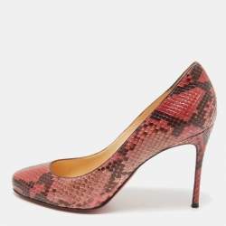 Christian Louboutin Pink/Brown Python Elisa Pumps Size 37