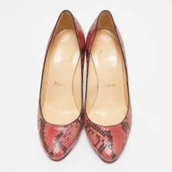 Christian Louboutin Pink/Brown Python Elisa Pumps Size 37