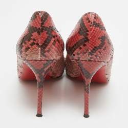Christian Louboutin Pink/Brown Python Elisa Pumps Size 37