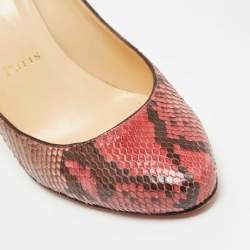 Christian Louboutin Pink/Brown Python Elisa Pumps Size 37