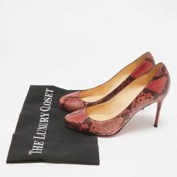 Christian Louboutin Pink/Brown Python Elisa Pumps Size 37