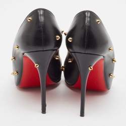 Christian Louboutin Black Leather Degraspike Pumps Size 39