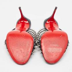 Christian Louboutin Black Leather Martha Spike Sandals Size 38