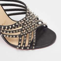 Christian Louboutin Black Leather Martha Spike Sandals Size 38