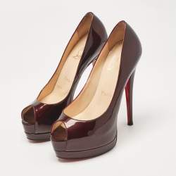 Christian Louboutin Burgundy Patent Palais Royal  Pumps Size 35.5